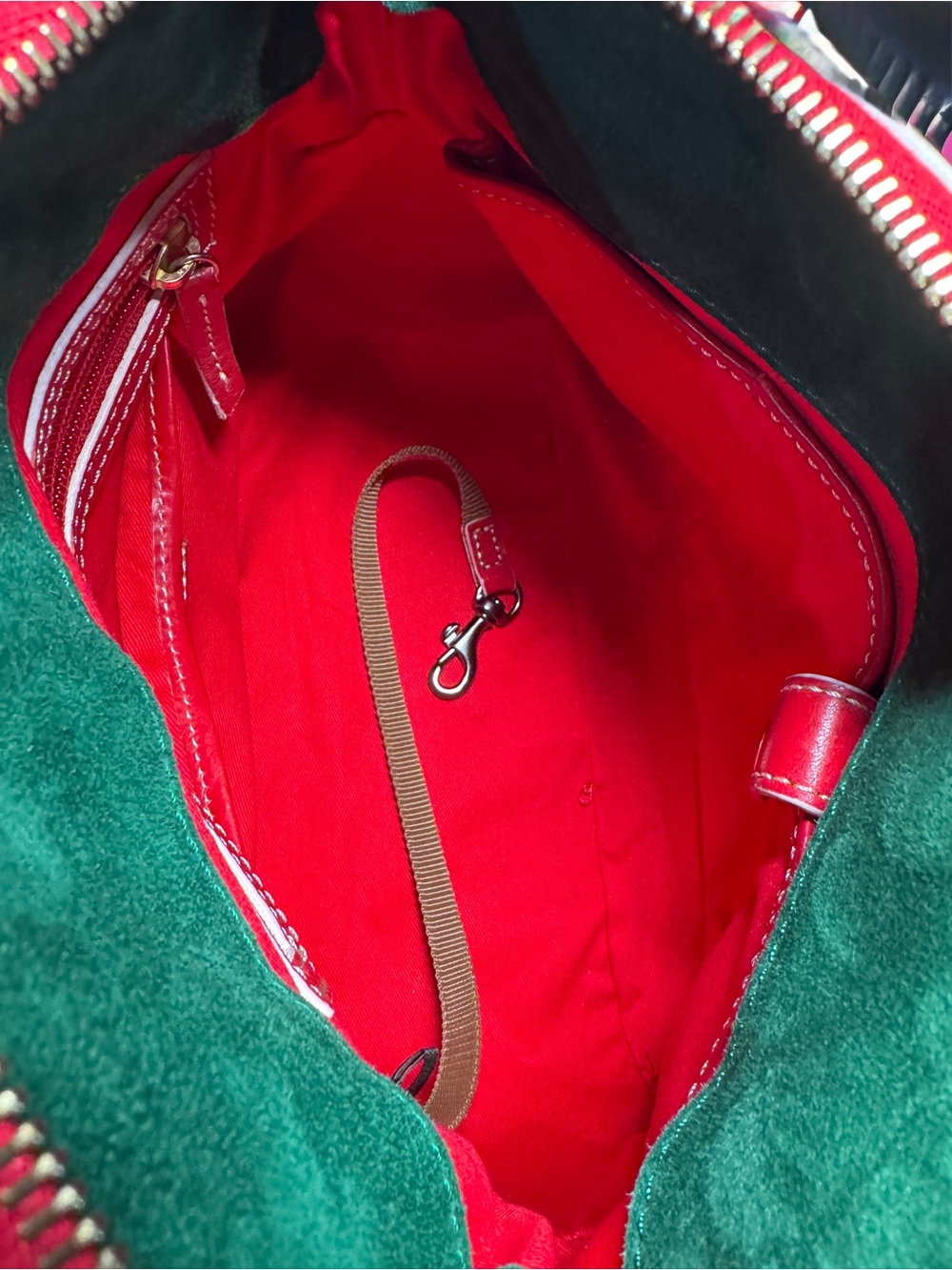Dooney & Bourke Red Leather Satchel  Tassel Crossbody Strap Florentine Savannah - Picture 11 of 16